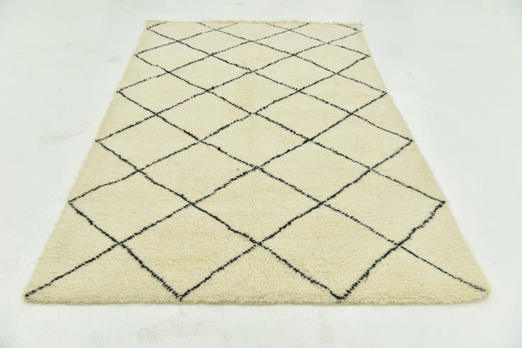 Detail image of 5' 4 x 8' 5 Hand Knotted Moroccan Wool Rug