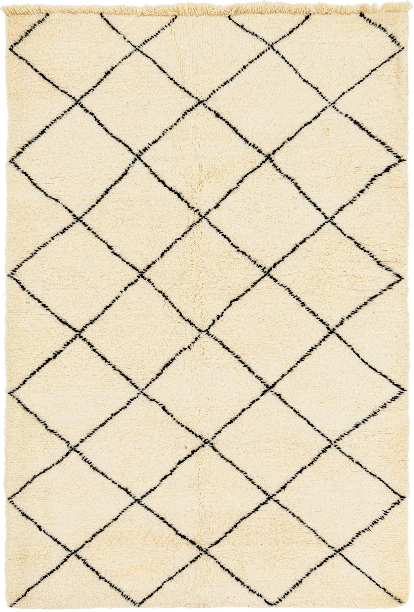 5' 4 x 8' 5 Hand Knotted Moroccan Wool Rug