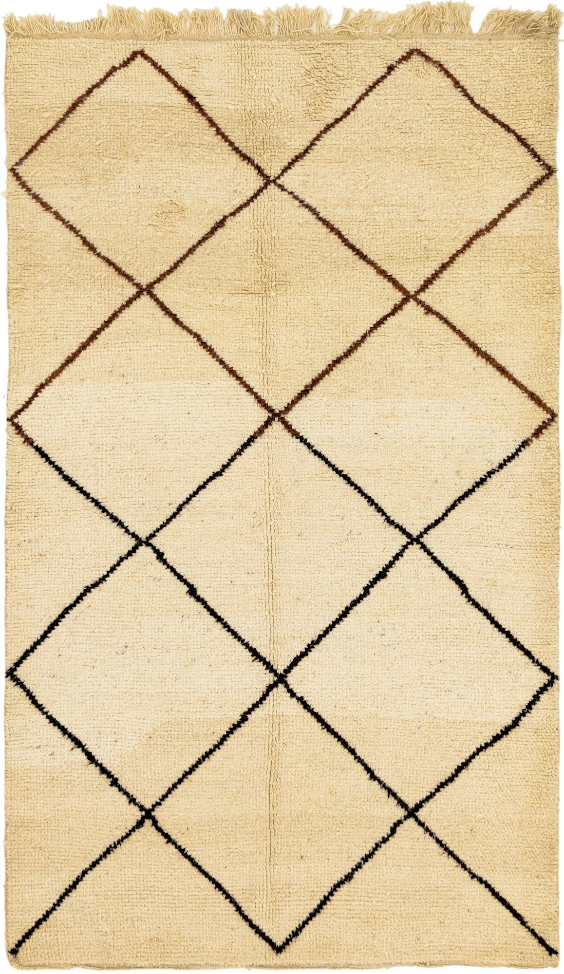 5' 4 x 9' 4 Hand Knotted Moroccan Wool Rug