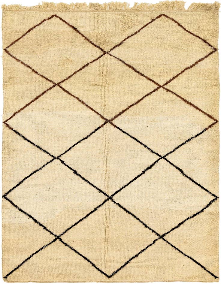 Detail image of 5' 4 x 9' 4 Hand Knotted Moroccan Wool Rug