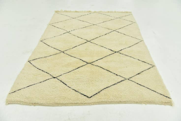 Detail image of 5' 8 x 8' Hand Knotted Moroccan Wool Rug