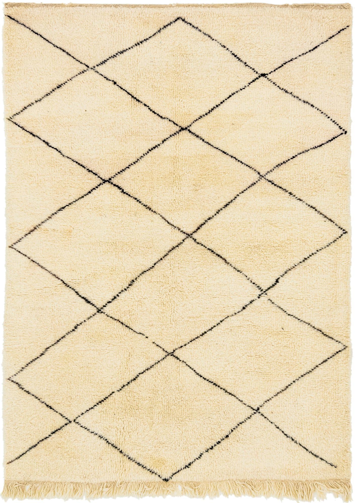 5' 8 x 8' Hand Knotted Moroccan Wool Rug