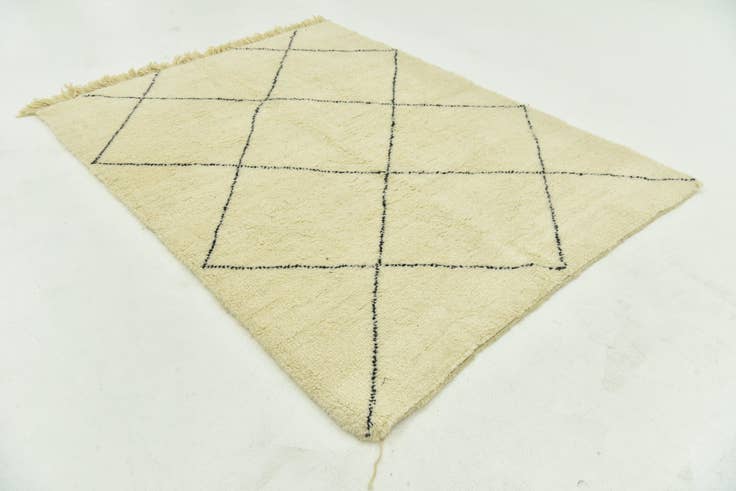 Detail image of 5' 10 x 7' 8 Hand Knotted Moroccan Wool Rug