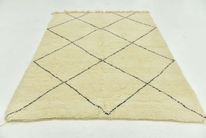 5' 10 x 7' 8 Hand Knotted Moroccan Wool Rug
