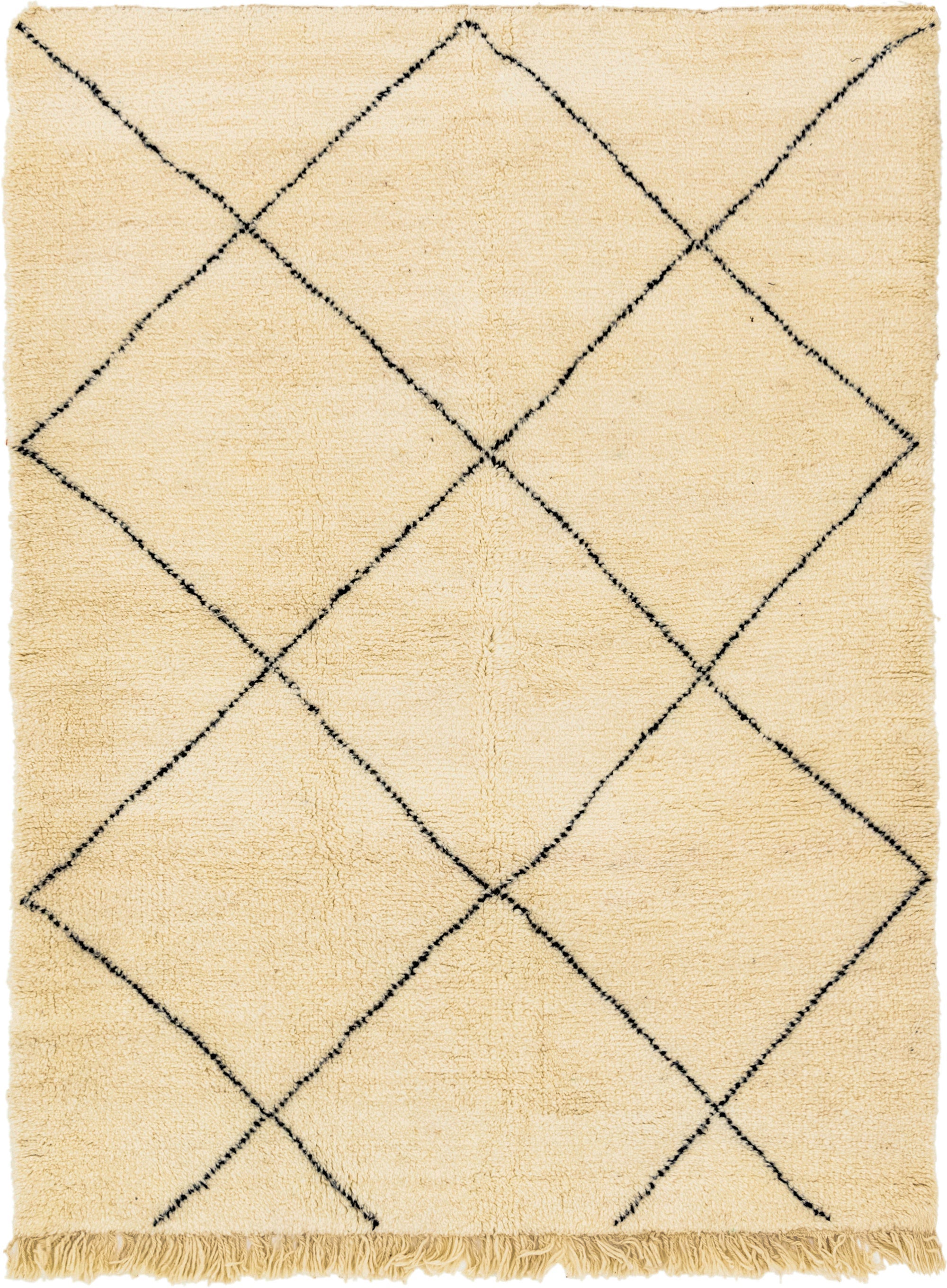 5' 10 x 7' 8 Hand Knotted Moroccan Wool Rug