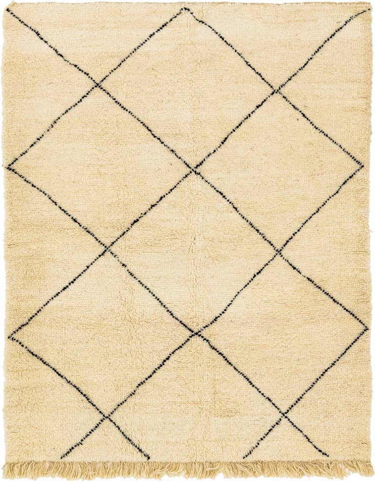 Detail image of 5' 10 x 7' 8 Hand Knotted Moroccan Wool Rug