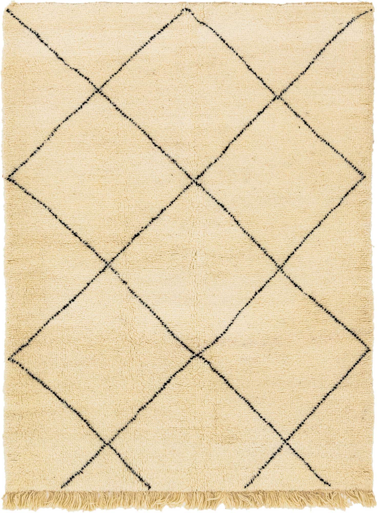 5' 10 x 7' 8 Hand Knotted Moroccan Wool Rug