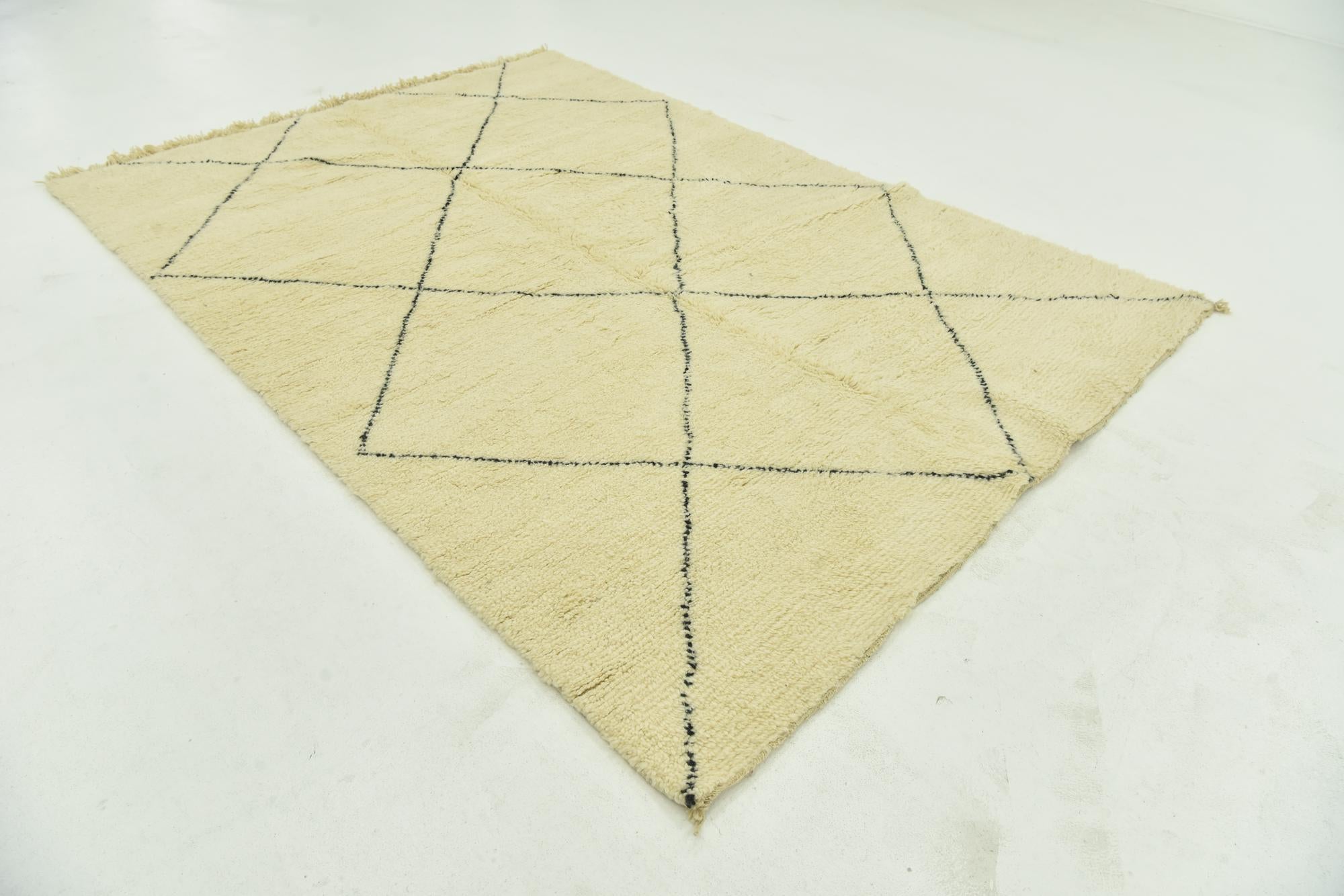 6' 6 x 9' 5 Hand Knotted Moroccan Wool Rug