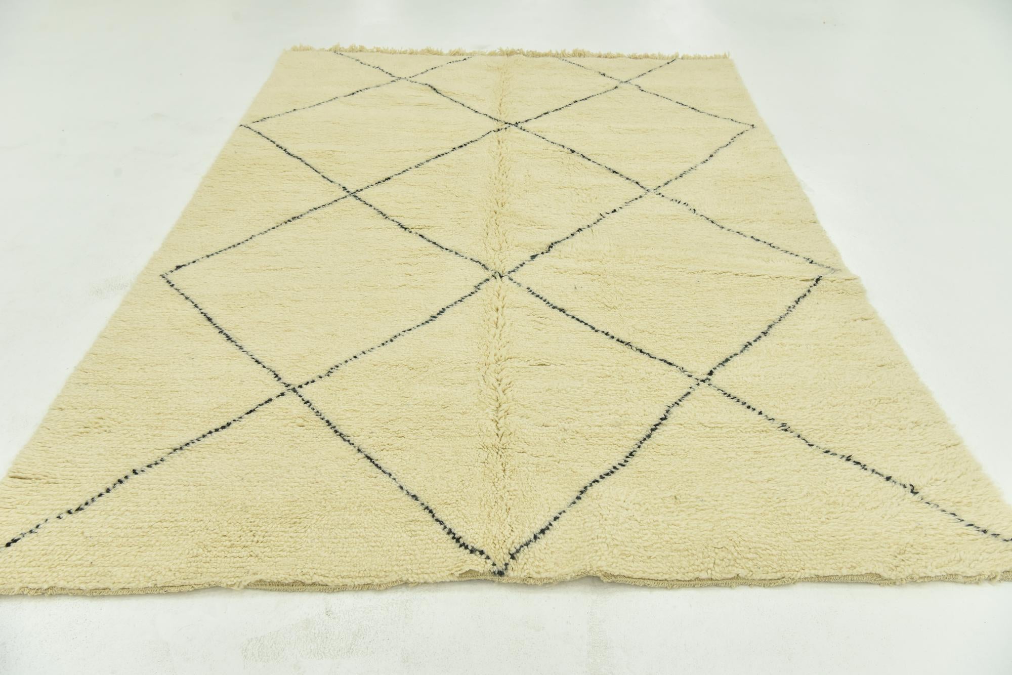 6' 6 x 9' 5 Hand Knotted Moroccan Wool Rug