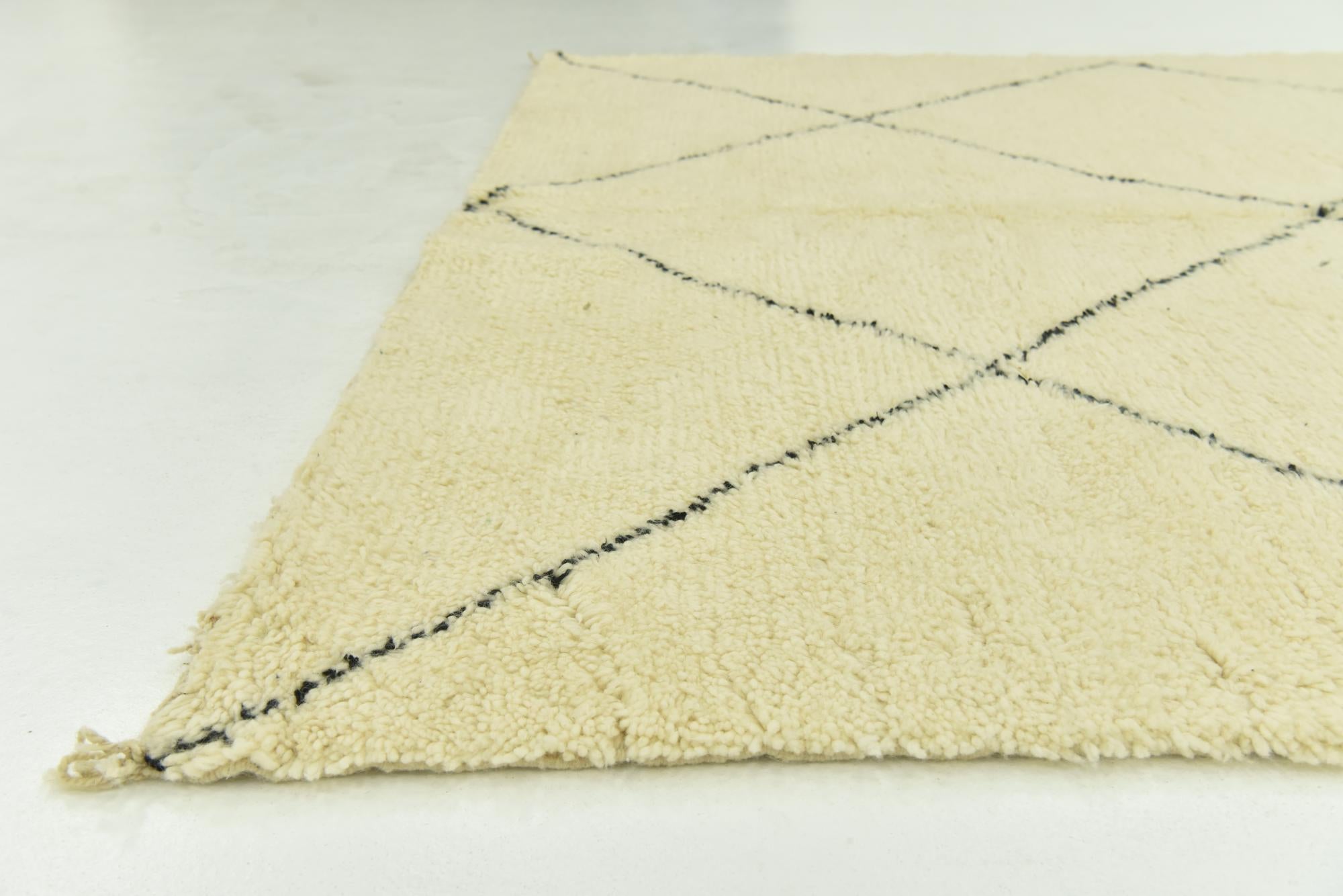 6' 6 x 9' 5 Hand Knotted Moroccan Wool Rug