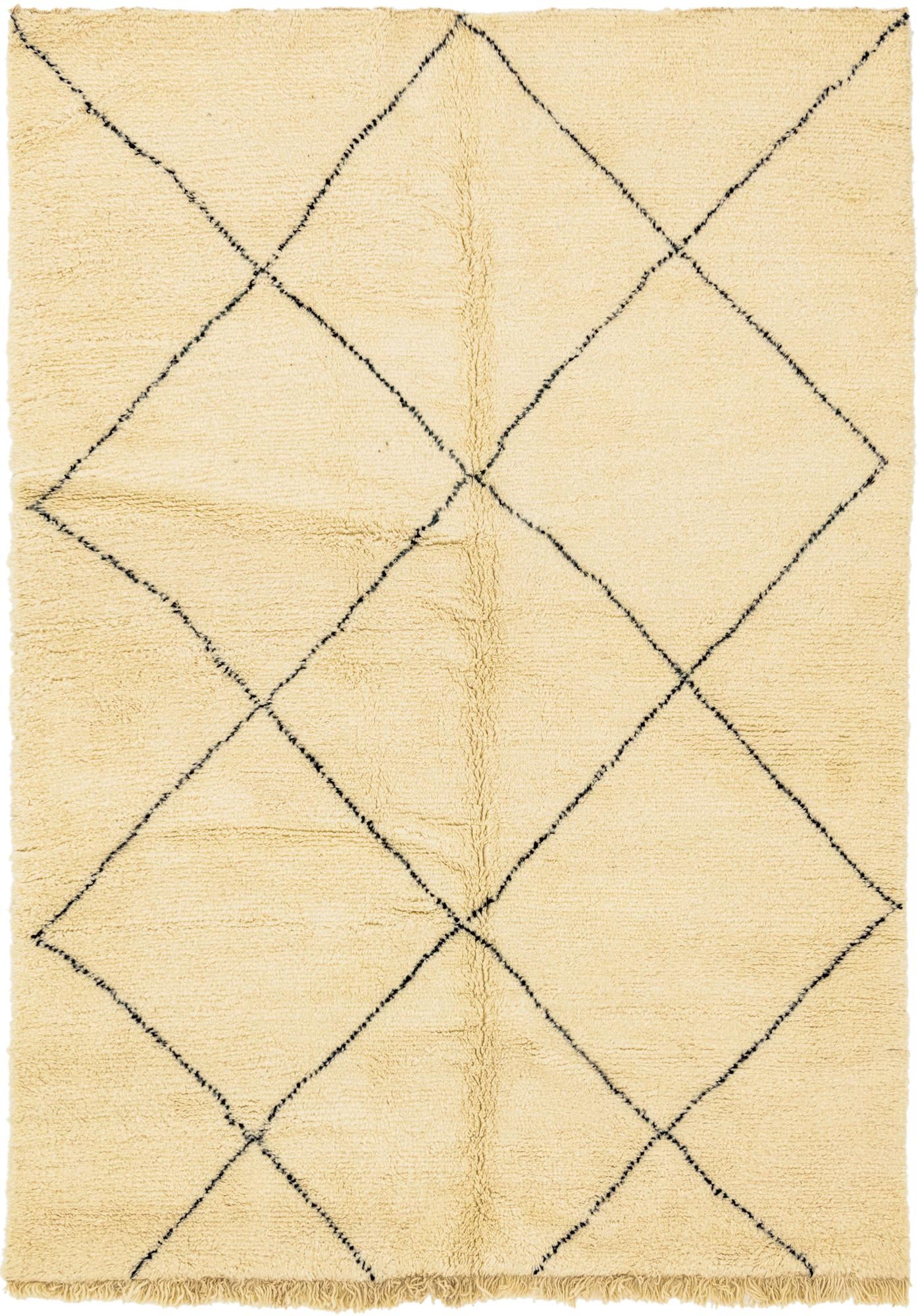 6' 6 x 9' 5 Hand Knotted Moroccan Wool Rug