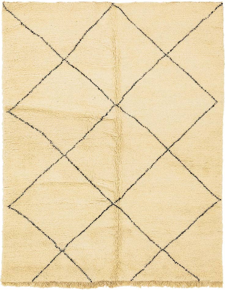 Detail image of 6' 6 x 9' 5 Hand Knotted Moroccan Wool Rug