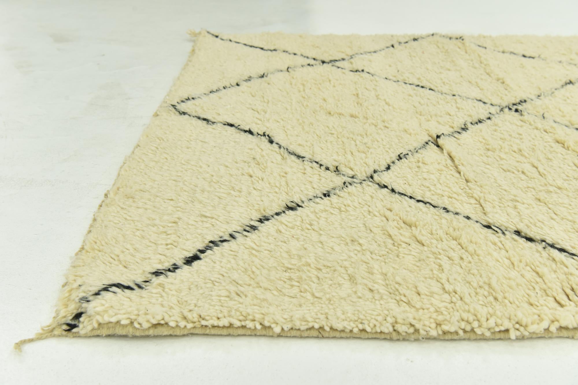 5' x 8' 3 Hand Knotted Moroccan Wool Rug