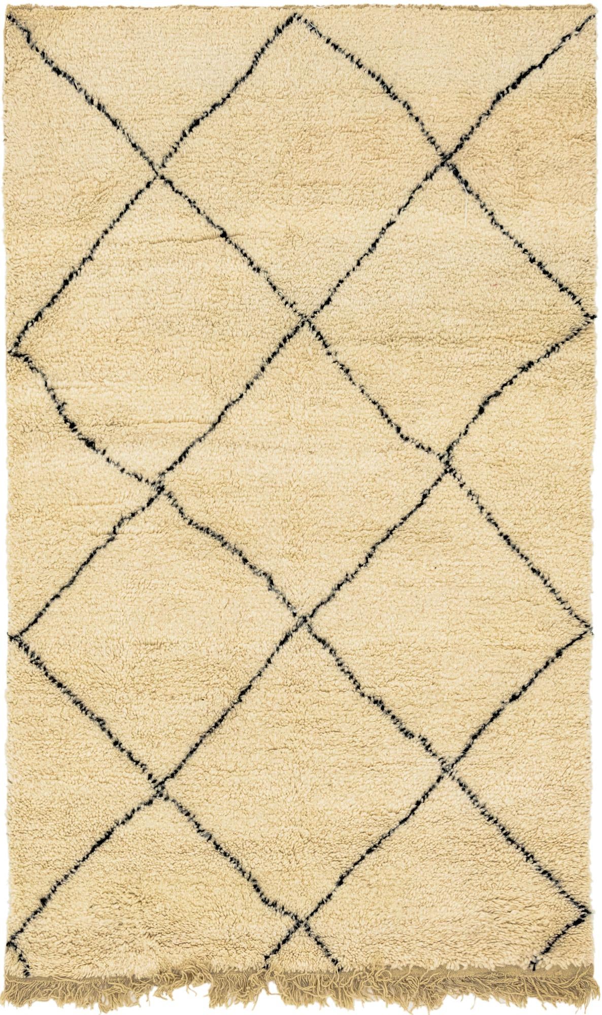 5' x 8' 3 Hand Knotted Moroccan Wool Rug