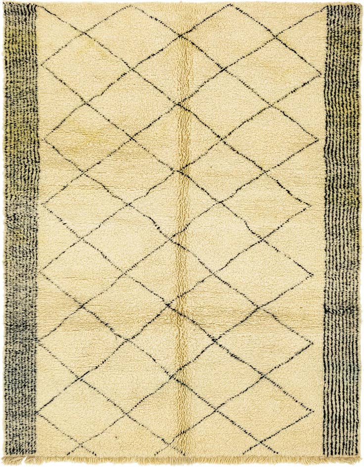 Detail image of 6' 6 x 10' Hand Knotted Moroccan Wool Rug