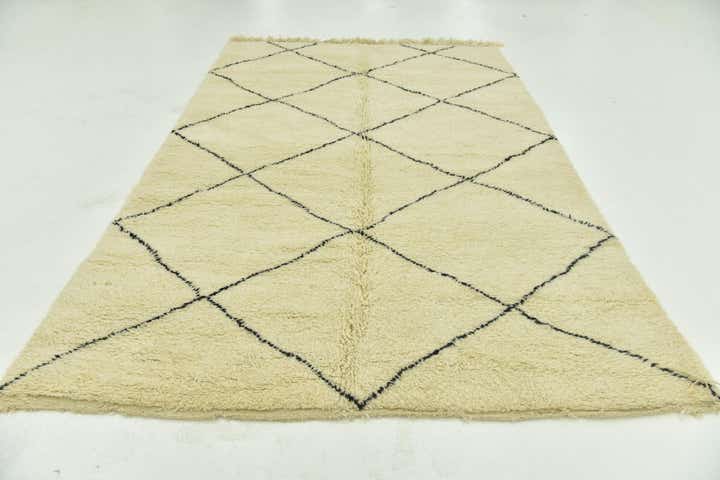 6' 5 x 10' 2 Hand Knotted Moroccan Wool Rug