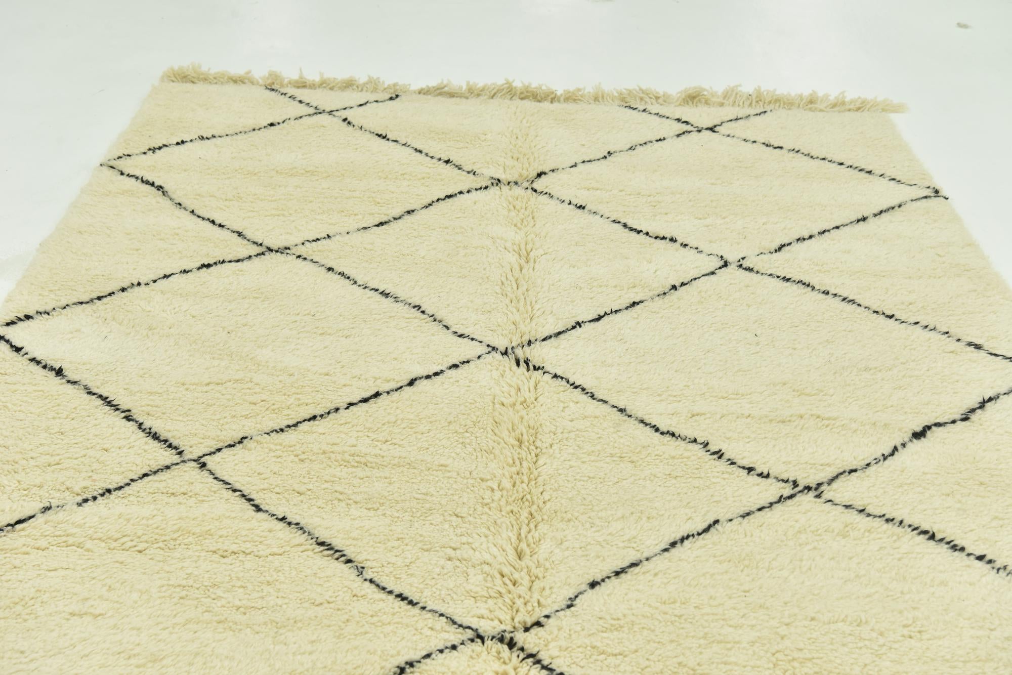 6' 5 x 10' 2 Hand Knotted Moroccan Wool Rug