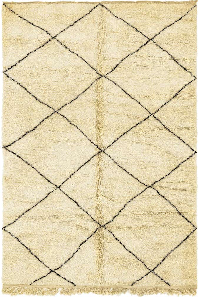 6' 5 x 10' 2 Hand Knotted Moroccan Wool Rug