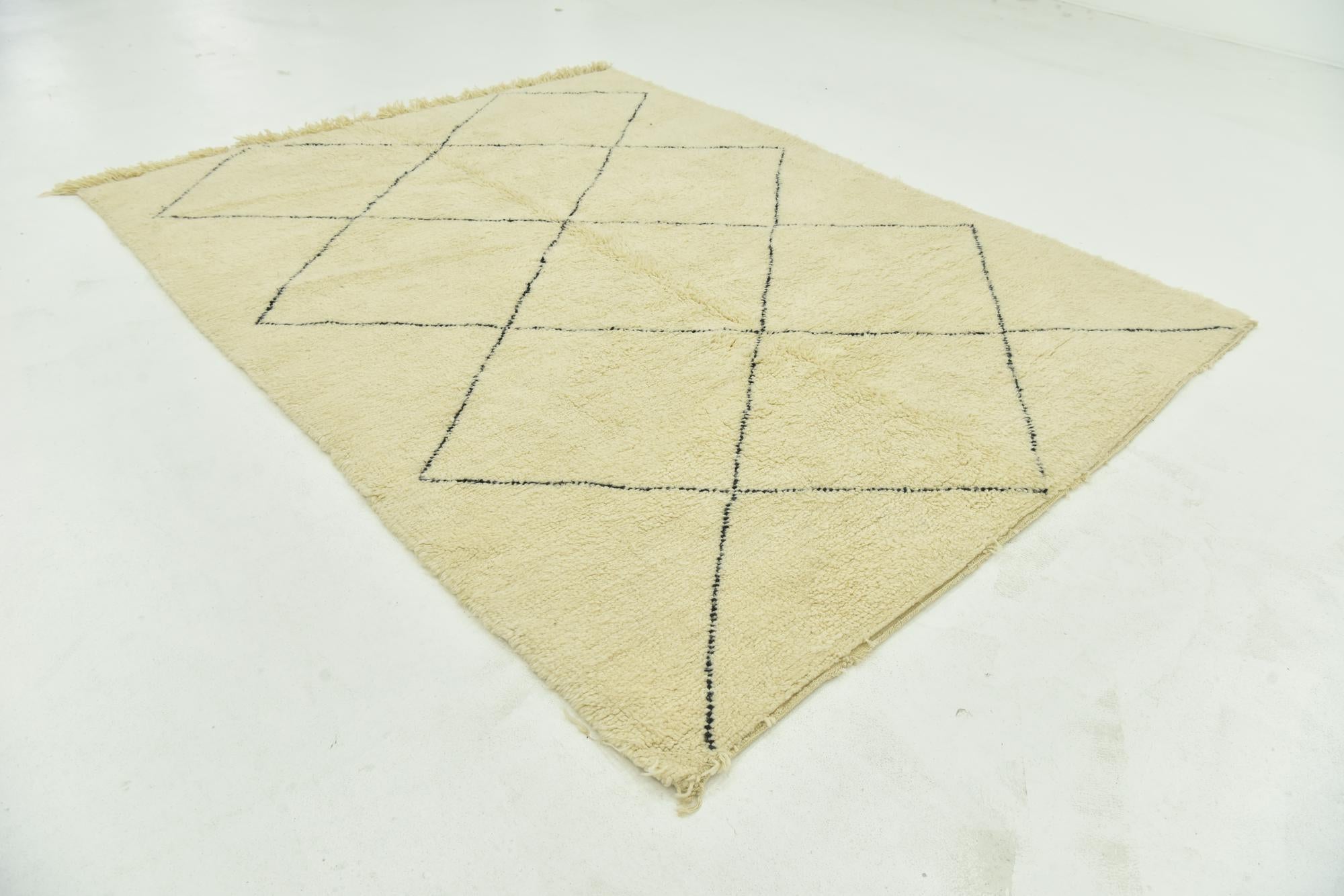 7' 1 x 9' 3 Hand Knotted Moroccan Wool Rug