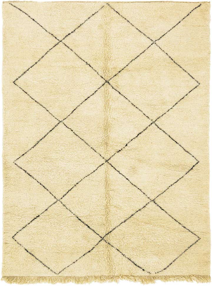 7' 1 x 9' 3 Hand Knotted Moroccan Wool Rug