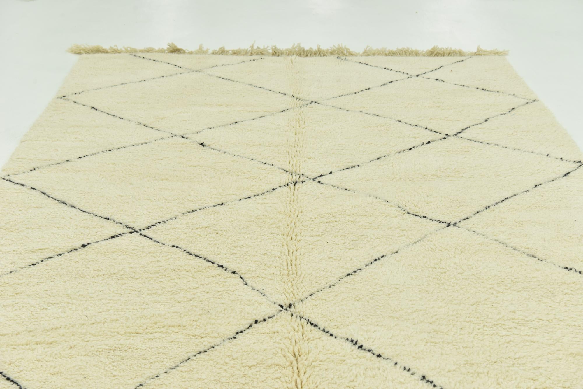 6' 10 x 10' 6 Hand Knotted Moroccan Wool Rug