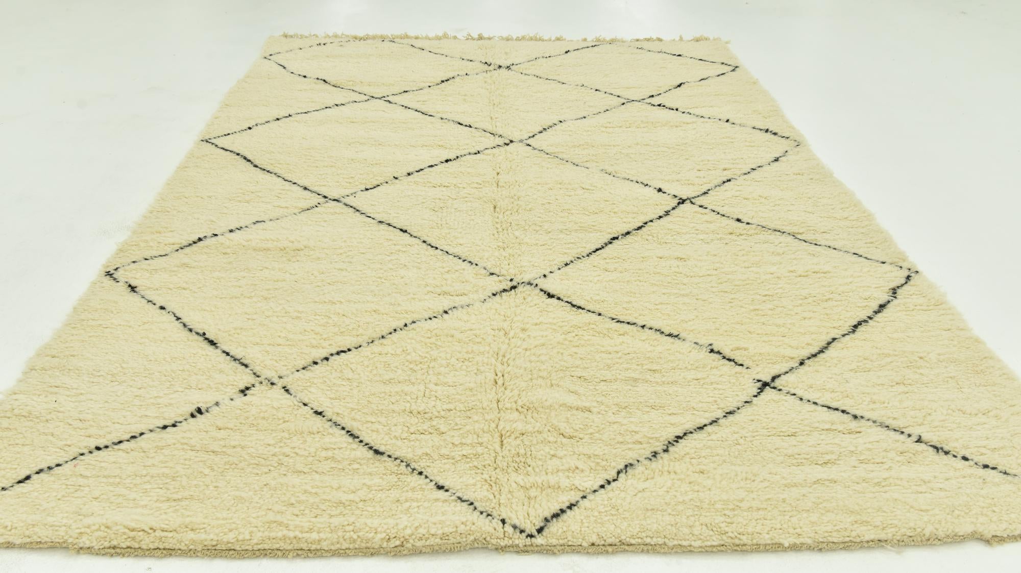 7' x 9' 9 Hand Knotted Moroccan Wool Rug