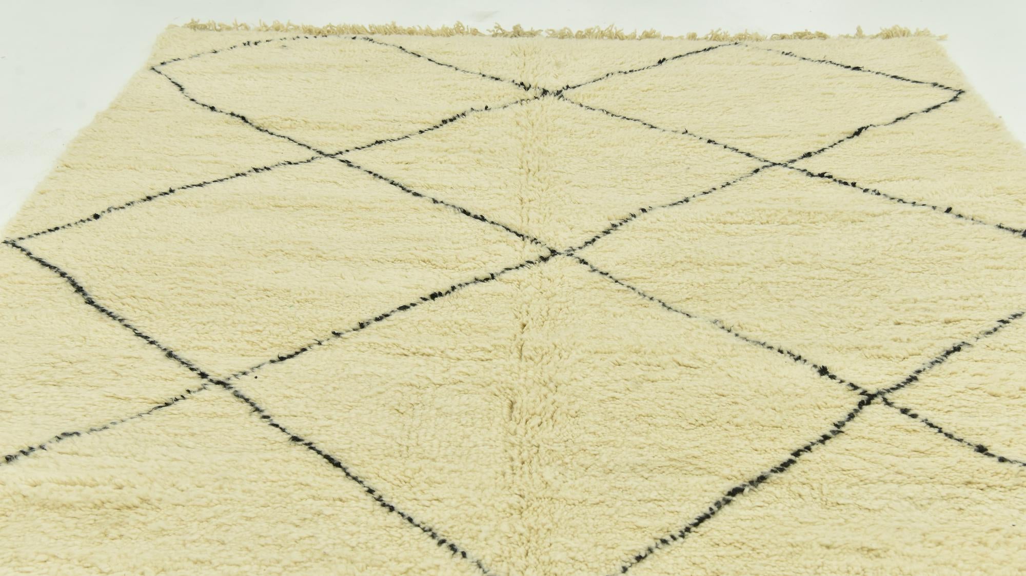 7' x 9' 9 Hand Knotted Moroccan Wool Rug