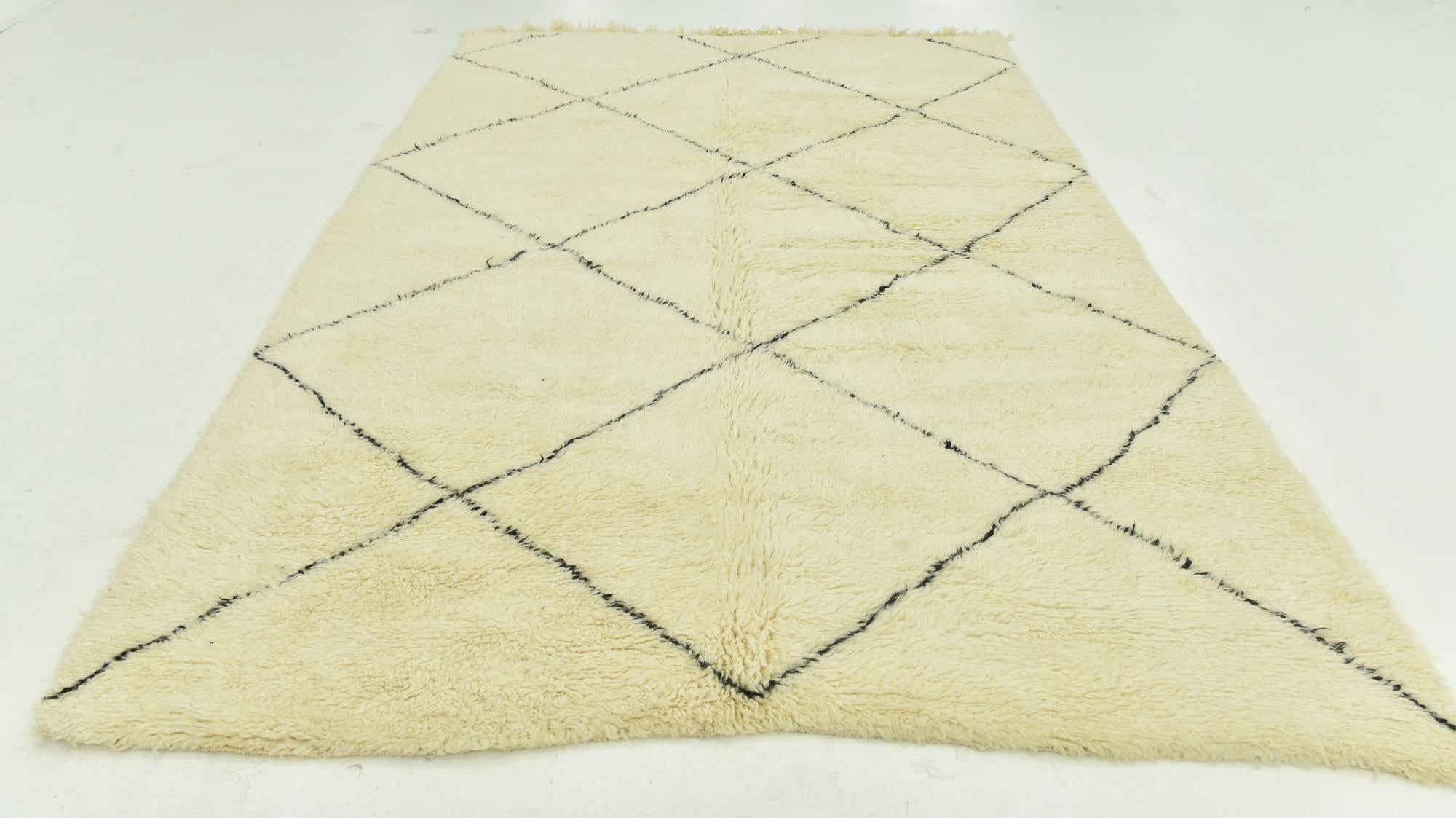 6' 10 x 10' 6 Hand Knotted Moroccan Wool Rug