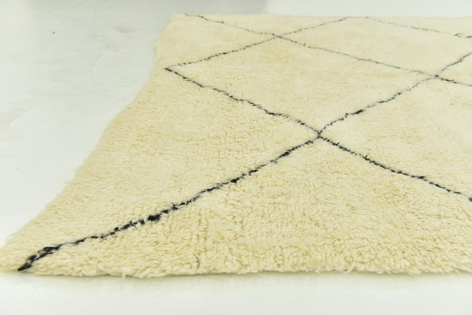 6' 10 x 10' 6 Hand Knotted Moroccan Wool Rug