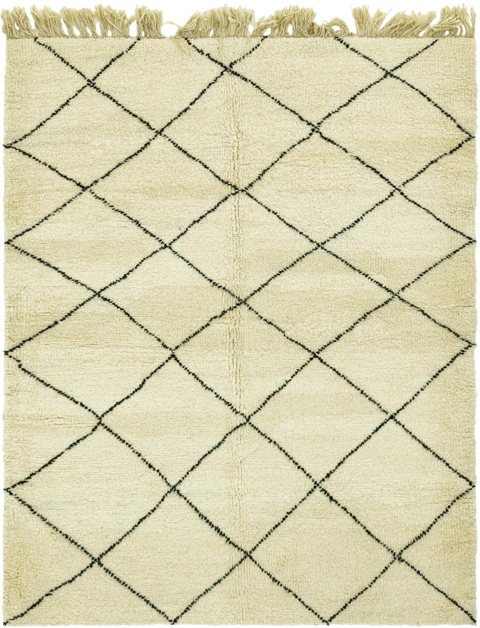 5' 11 x 7' 7 Hand Knotted Moroccan Wool Rug