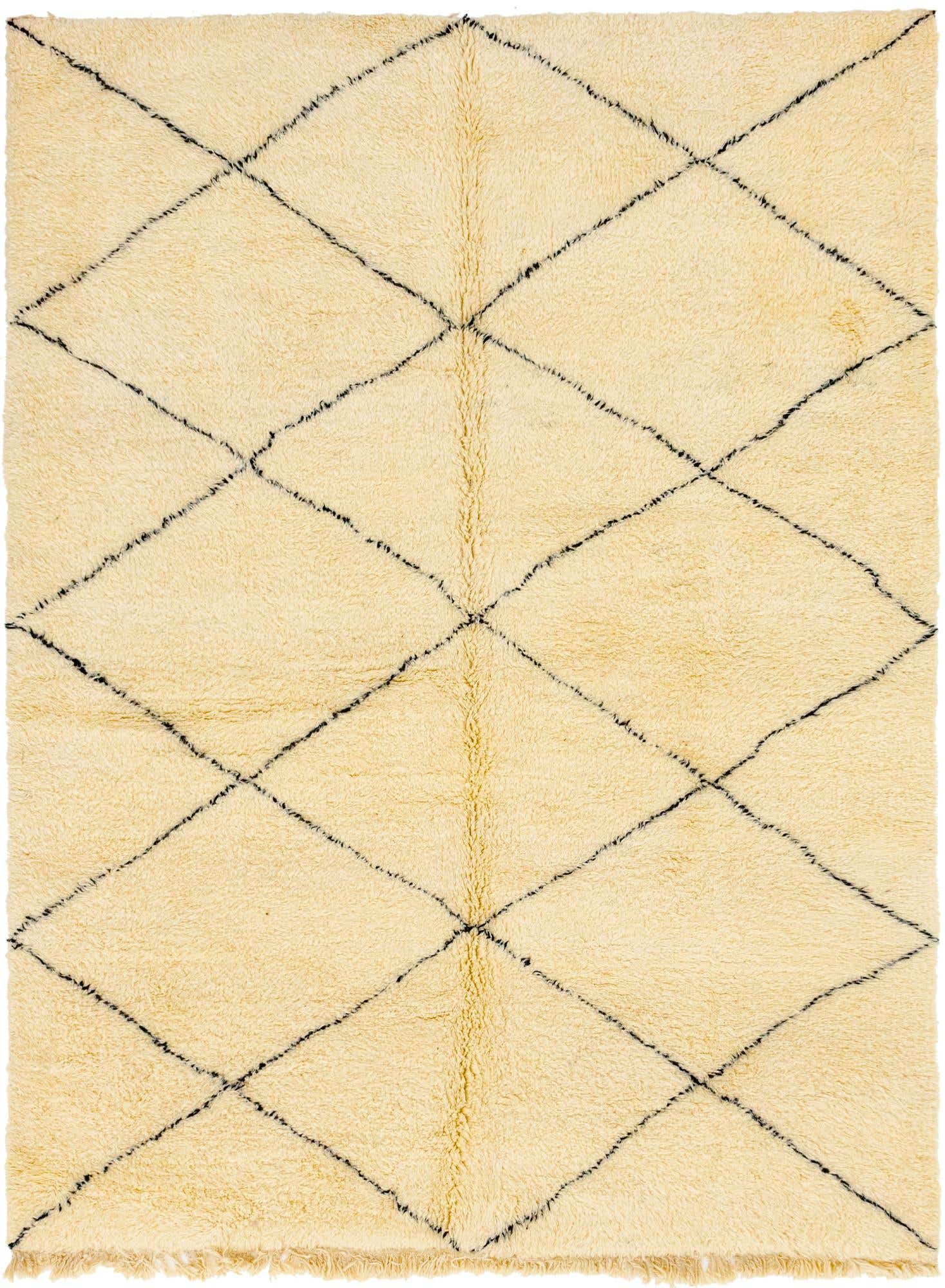 7' 1 x 9' 9 Hand Knotted Moroccan Wool Rug