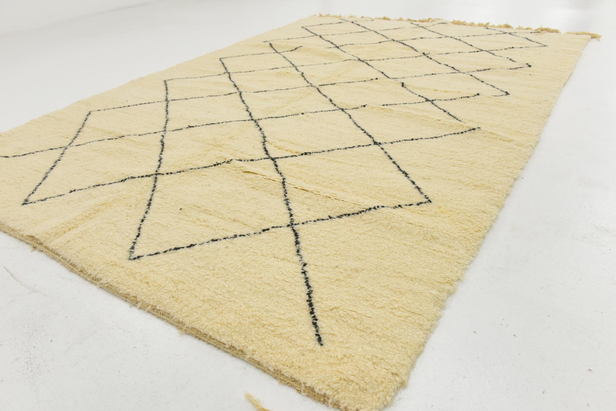 6' 9 x 9' 9 Hand Knotted Moroccan Wool Rug