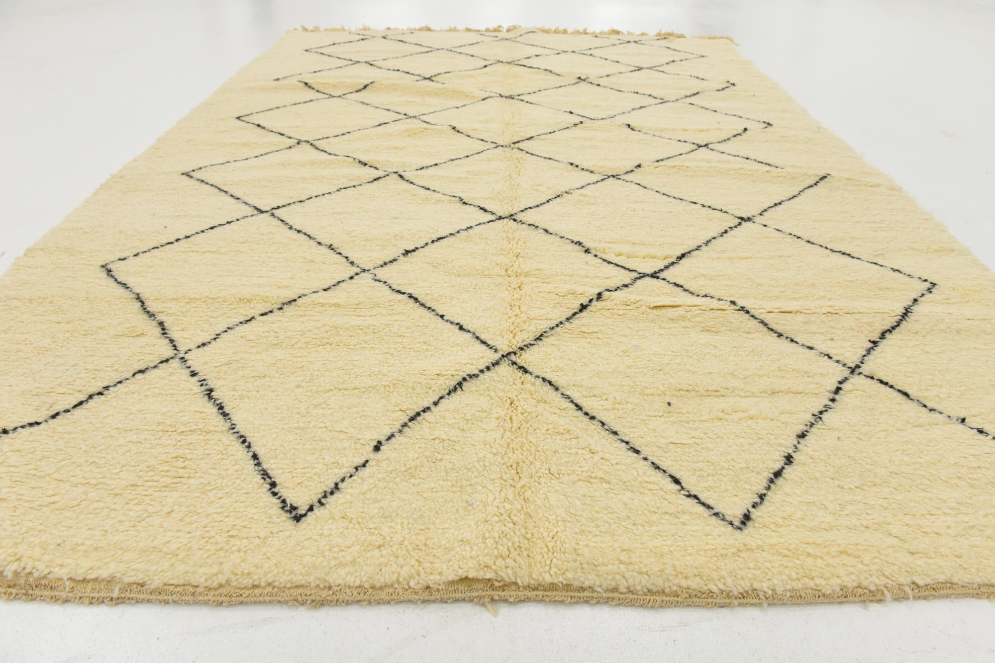 6' 9 x 9' 9 Hand Knotted Moroccan Wool Rug