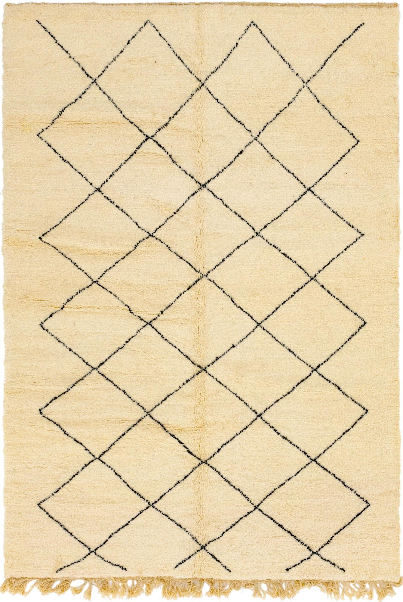 6' 9 x 9' 9 Hand Knotted Moroccan Wool Rug