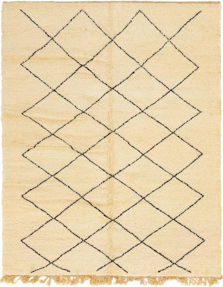 Detail image of 6' 9 x 9' 9 Hand Knotted Moroccan Wool Rug