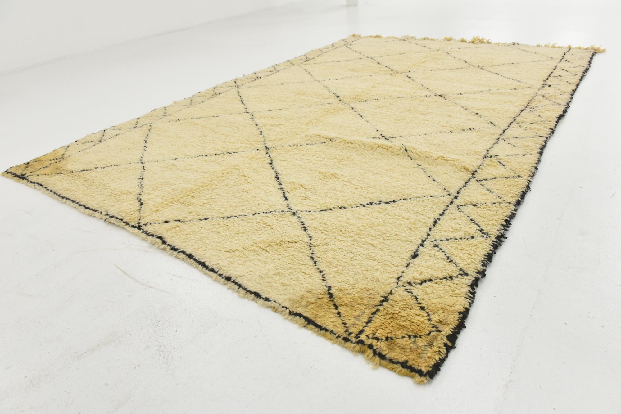 6' 7 x 10' 2 Hand Knotted Moroccan Wool Rug