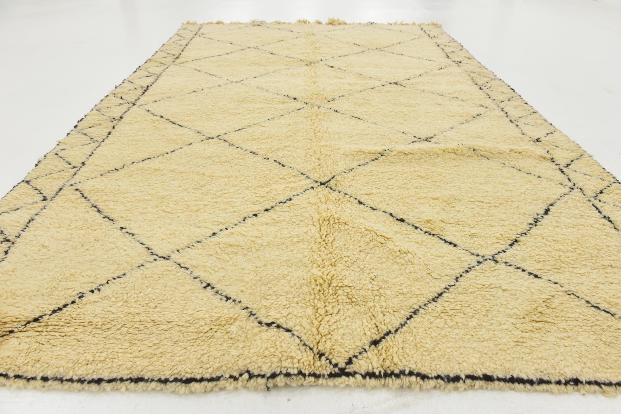 6' 7 x 10' 2 Hand Knotted Moroccan Wool Rug