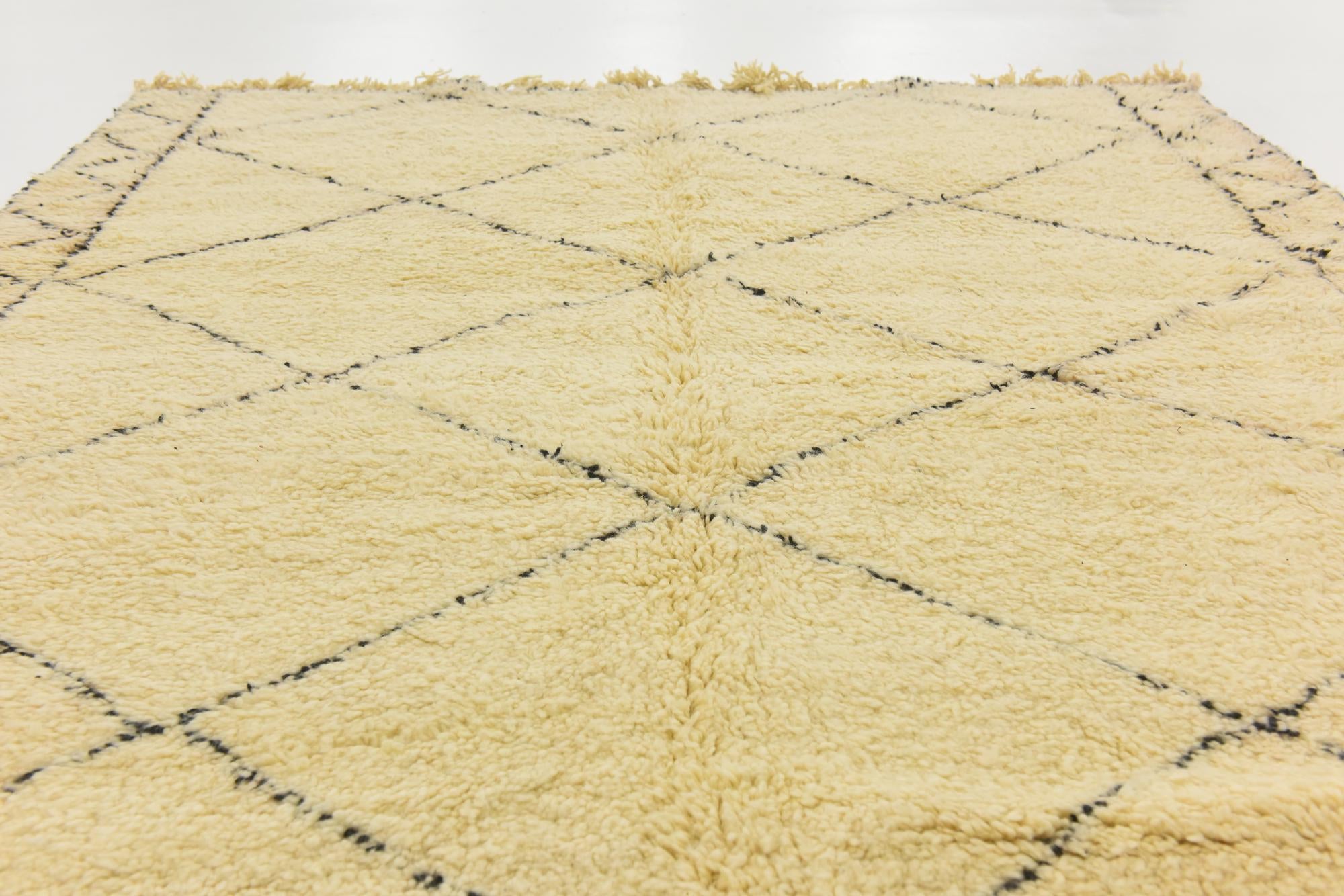 6' 7 x 10' 2 Hand Knotted Moroccan Wool Rug