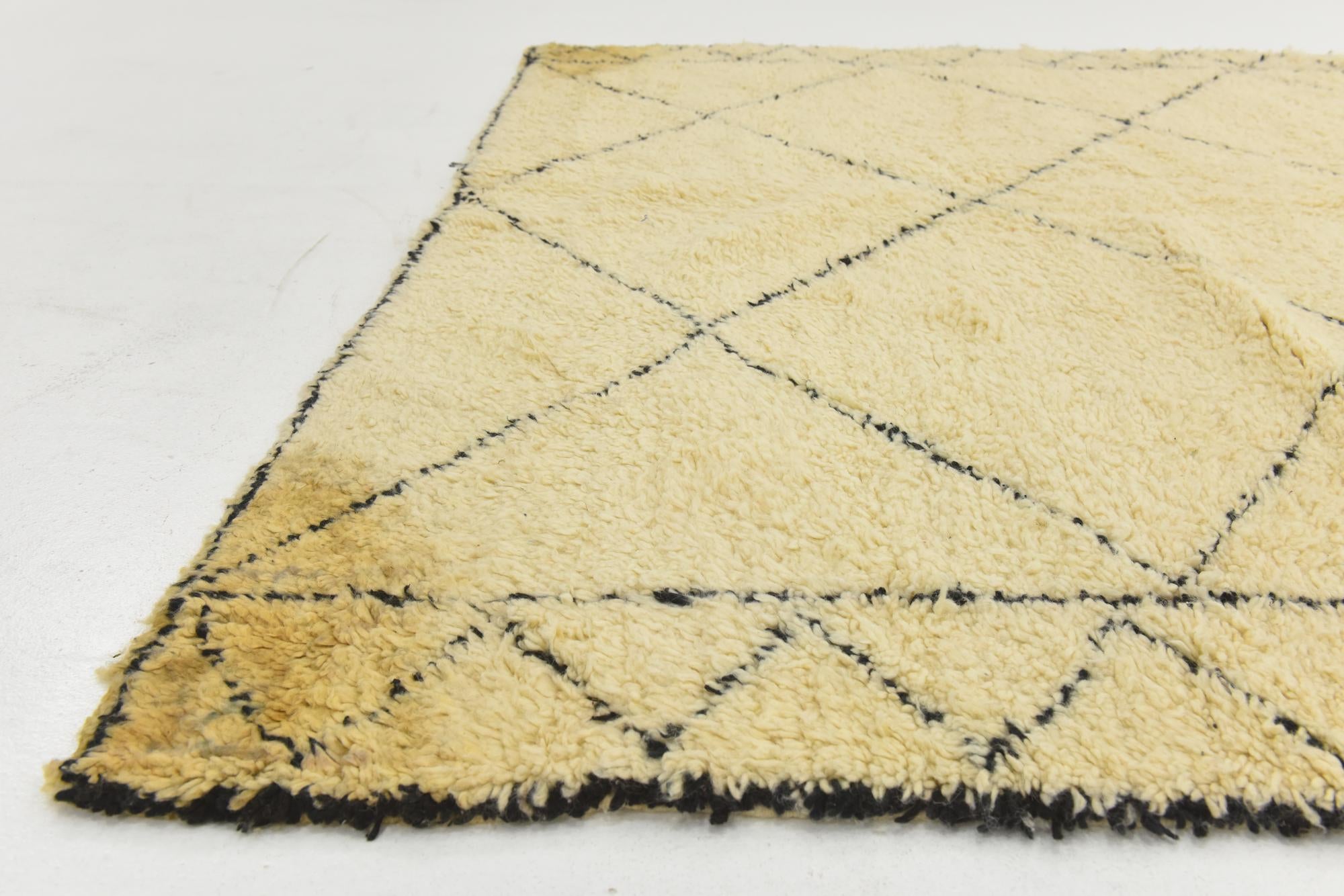 6' 7 x 10' 2 Hand Knotted Moroccan Wool Rug