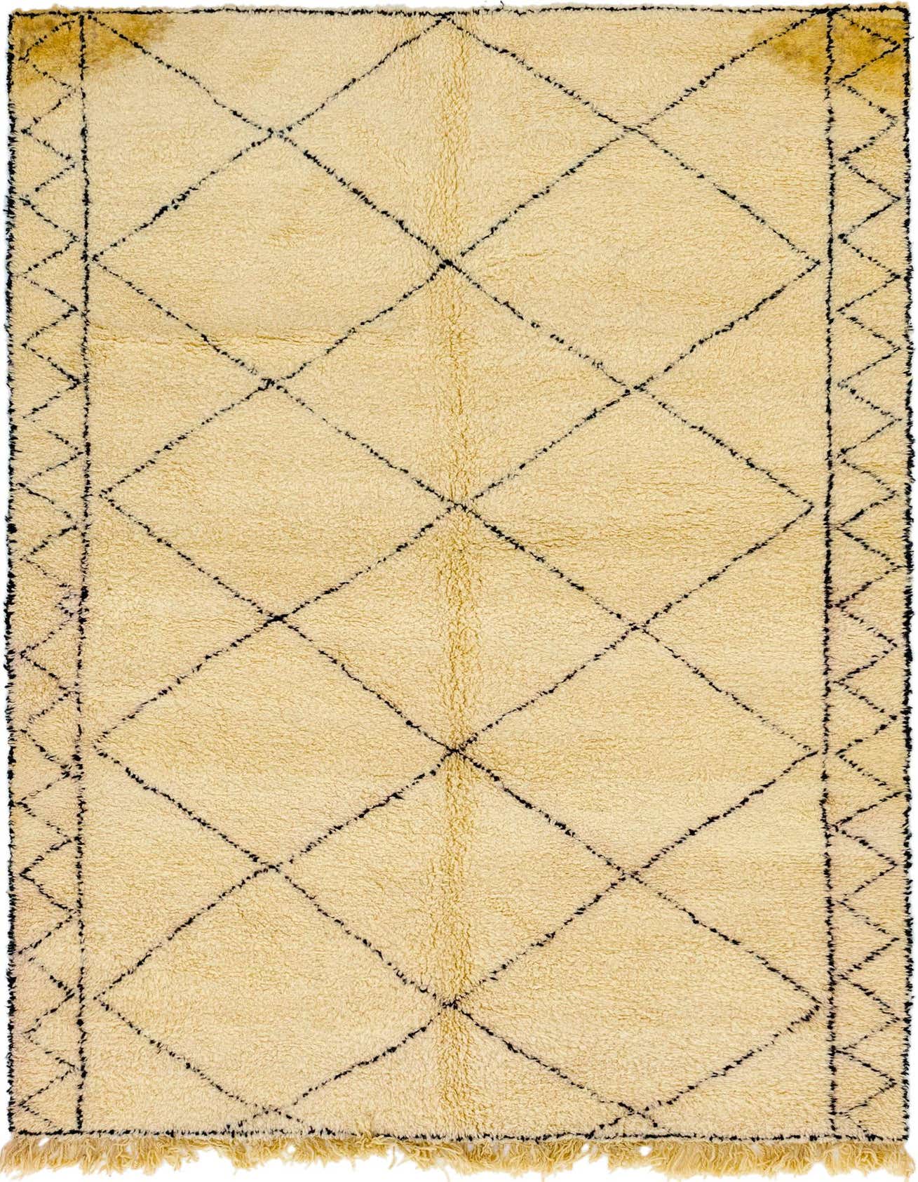 6' 7 x 10' 2 Hand Knotted Moroccan Wool Rug