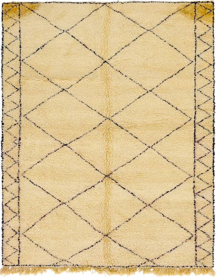Detail image of 6' 7 x 10' 2 Hand Knotted Moroccan Wool Rug