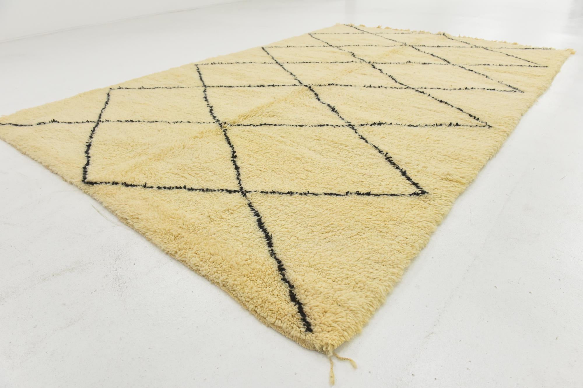 6' 8 x 10' 3 Hand Knotted Moroccan Wool Rug