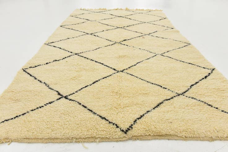 Detail image of 5' 2 x 8' 6 Hand Knotted Moroccan Wool Rug