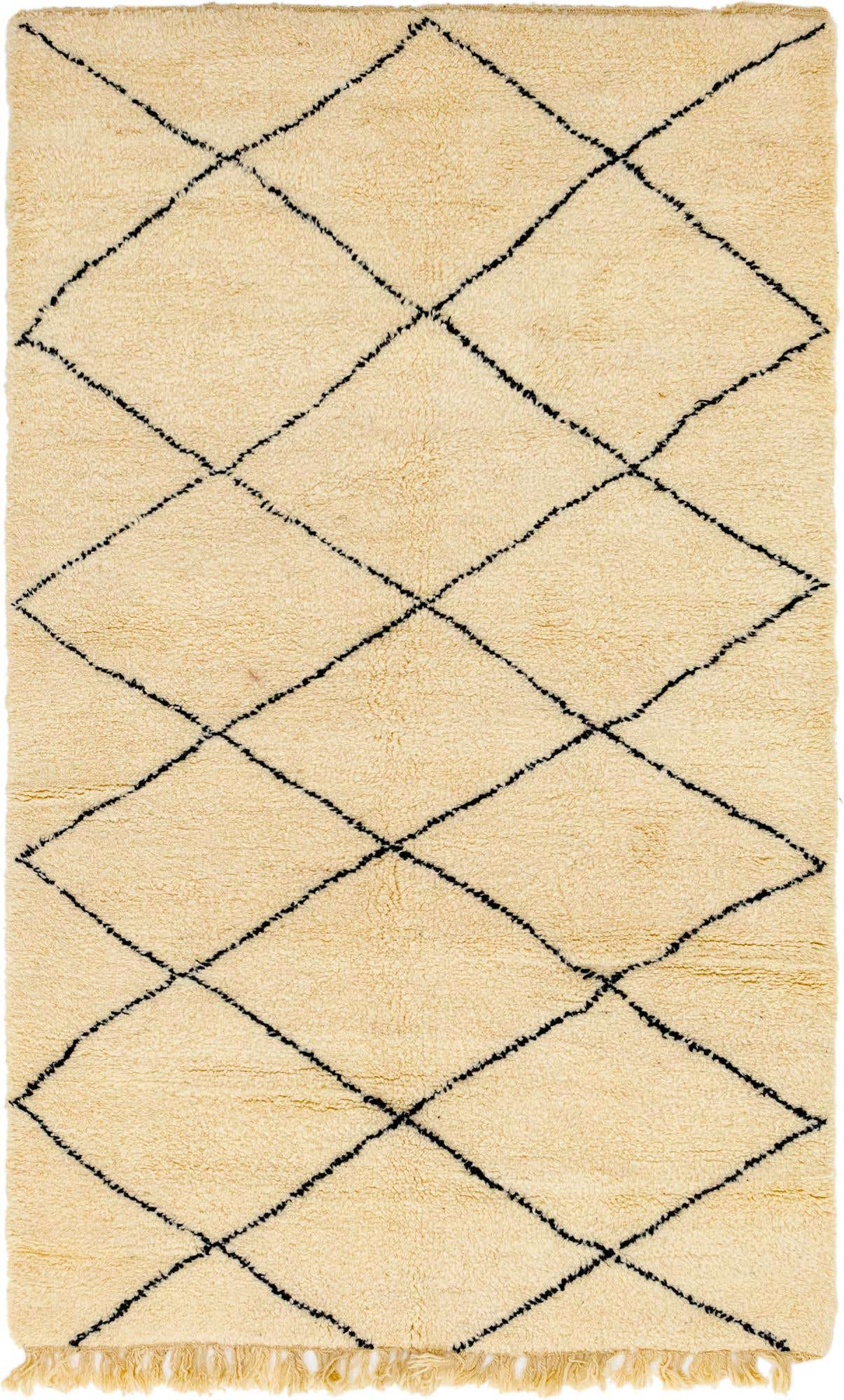 5' 2 x 8' 6 Hand Knotted Moroccan Wool Rug