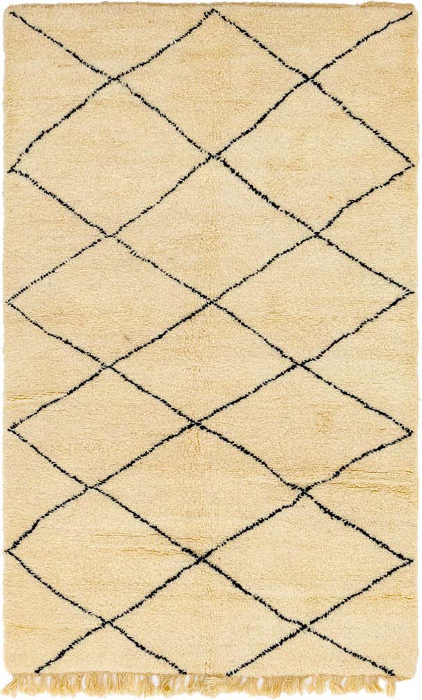5' 2 x 8' 6 Hand Knotted Moroccan Wool Rug