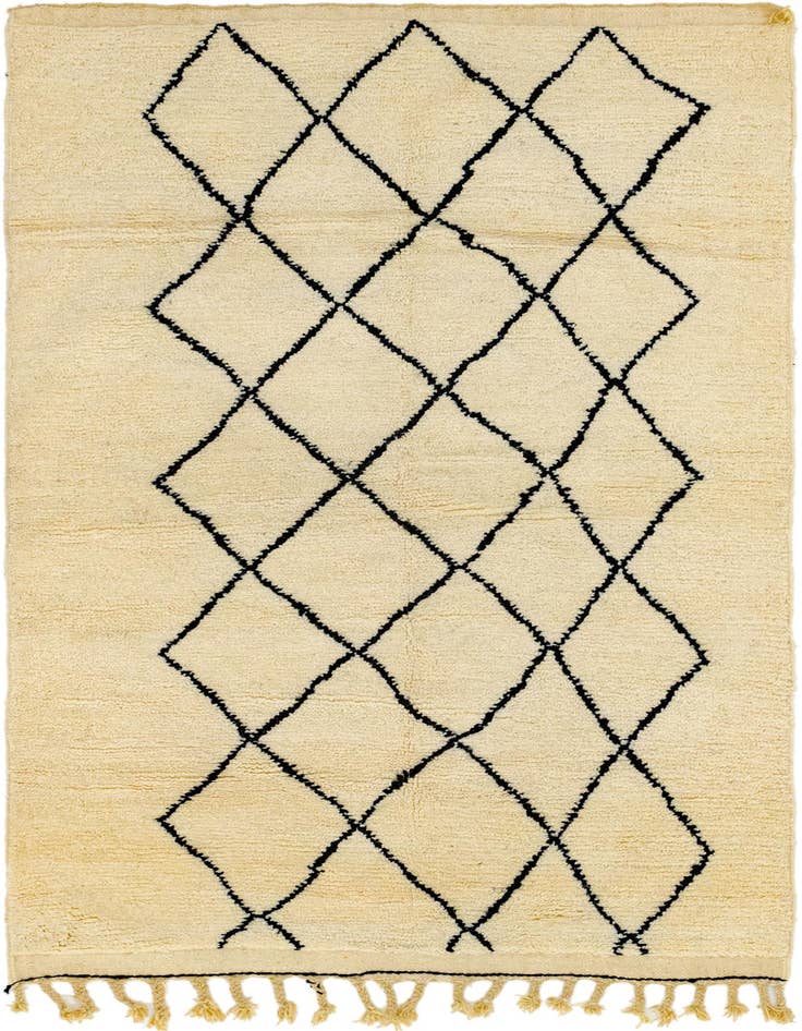 Detail image of 4' 11 x 8' 4 Hand Knotted Moroccan Wool Rug