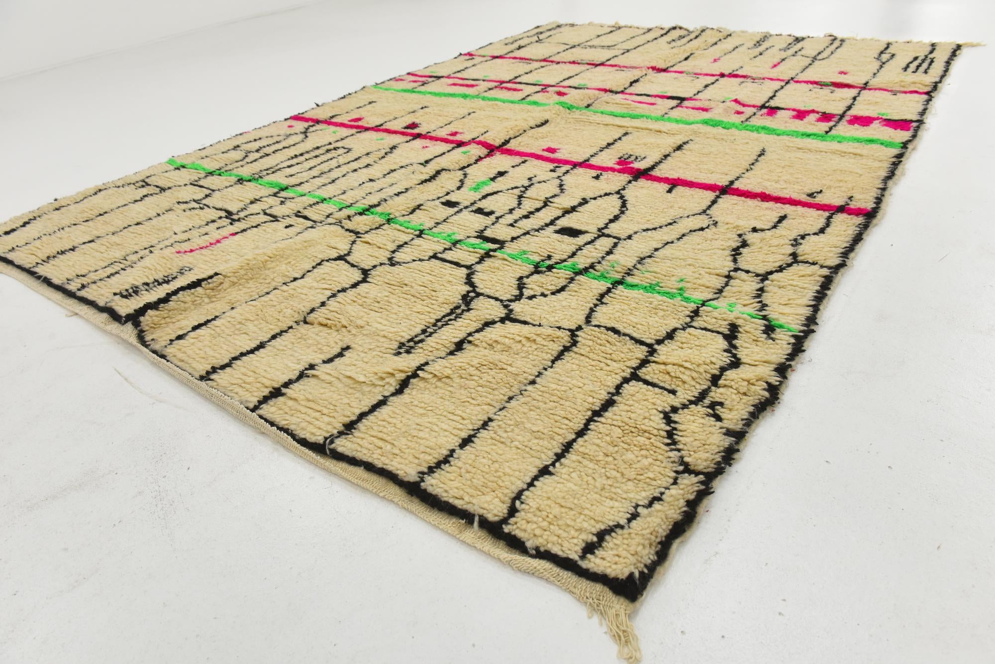 6' 6 x 9' 7 Hand Knotted Moroccan Wool Rug