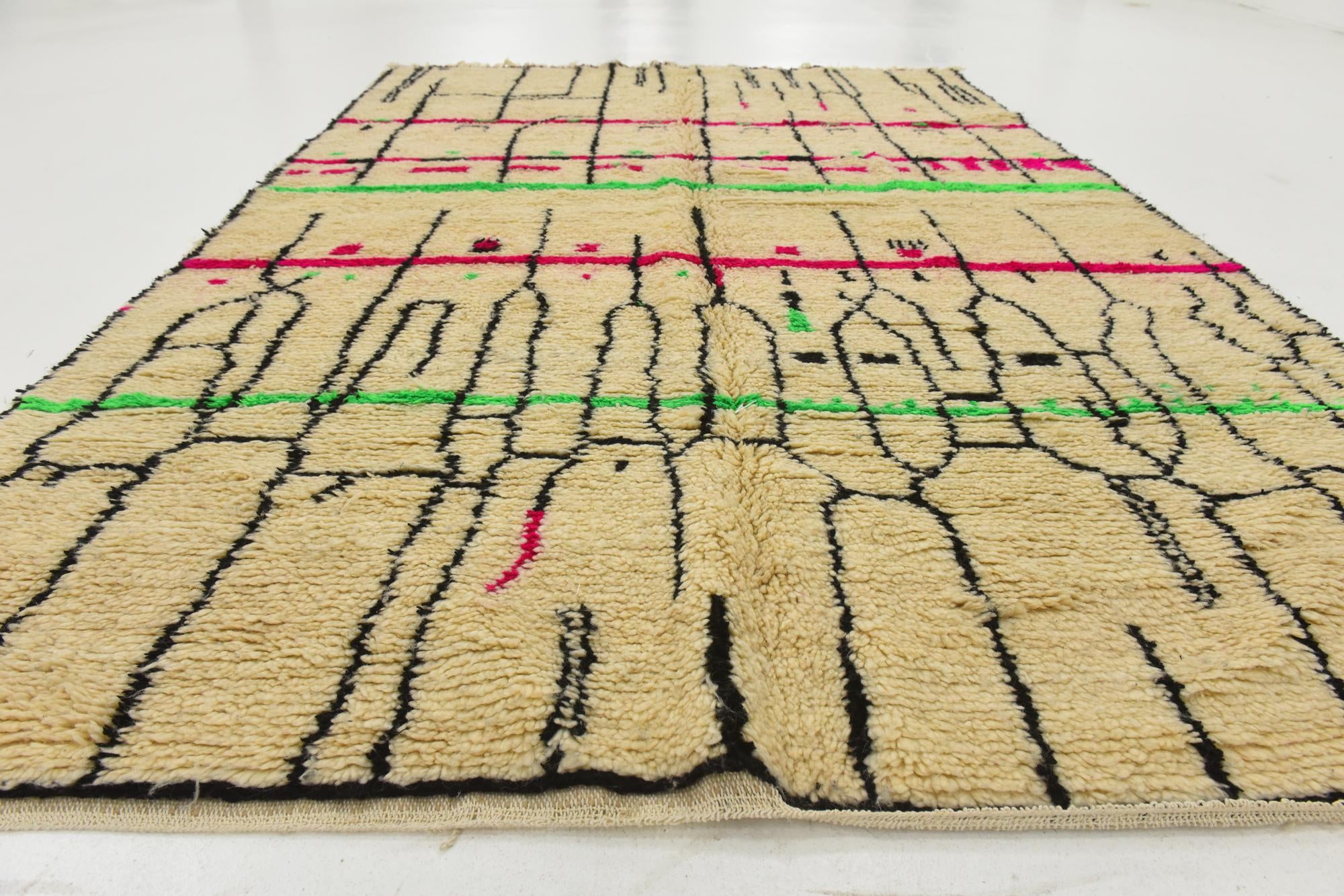 6' 6 x 9' 7 Hand Knotted Moroccan Wool Rug