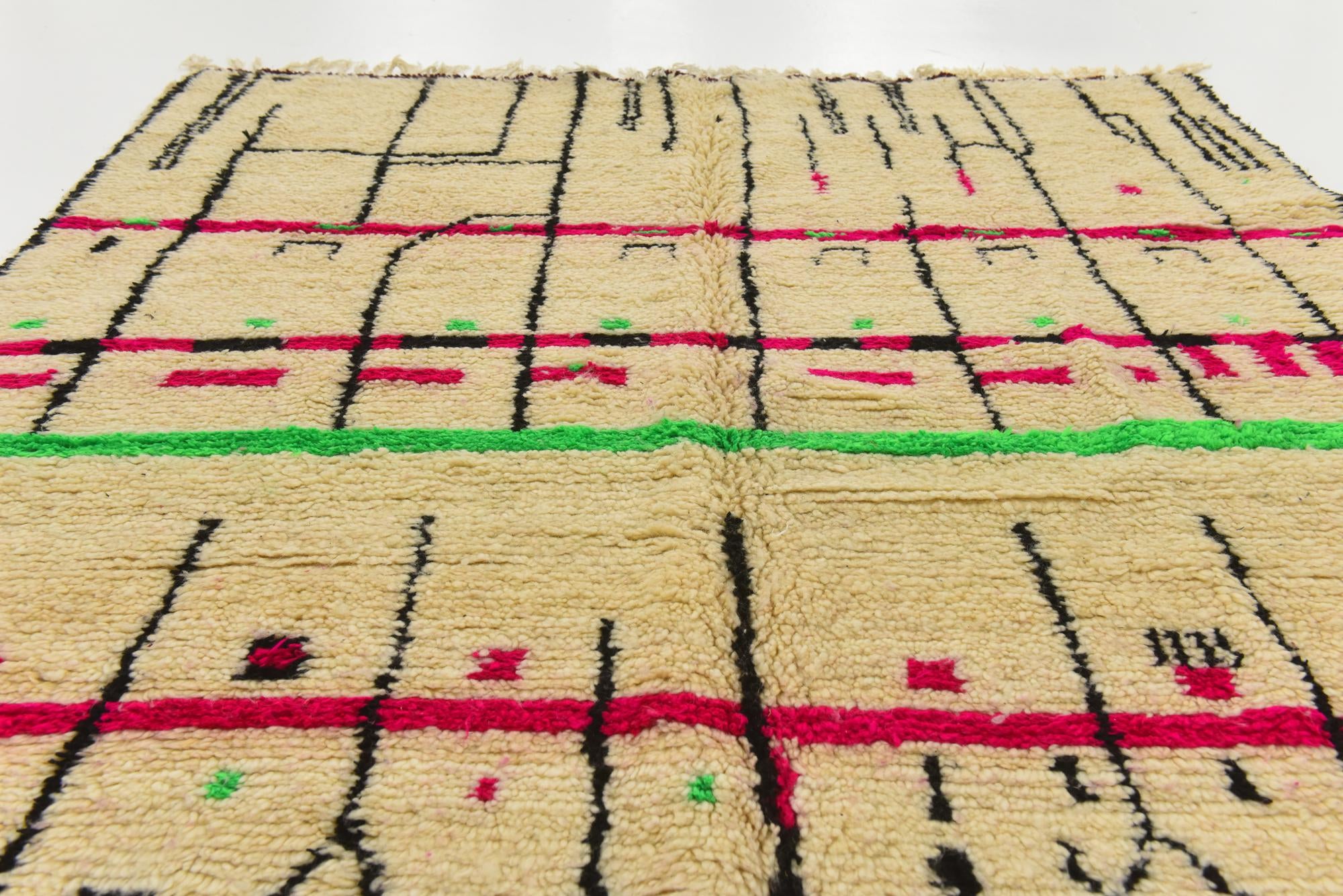 6' 6 x 9' 7 Hand Knotted Moroccan Wool Rug