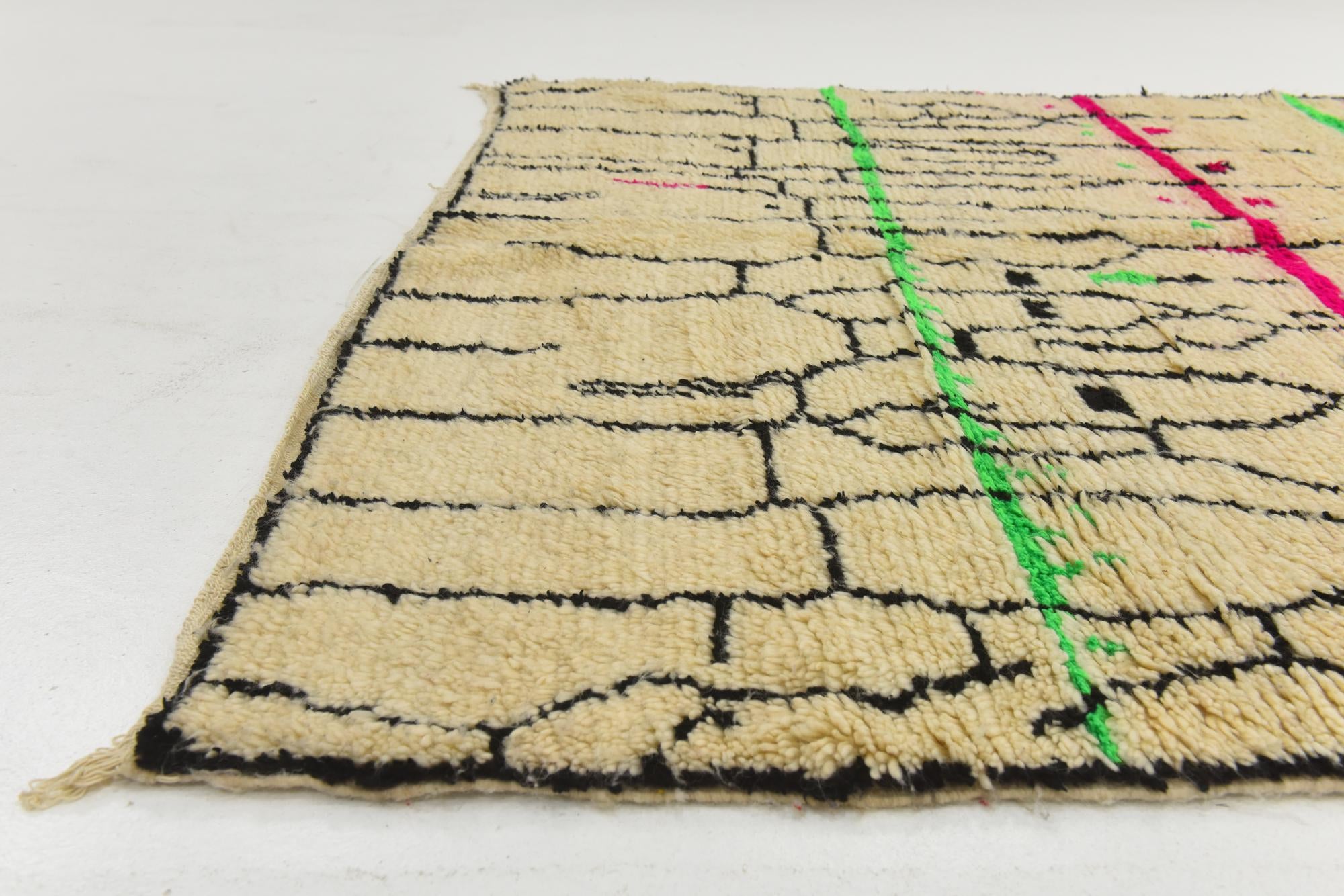 6' 6 x 9' 7 Hand Knotted Moroccan Wool Rug
